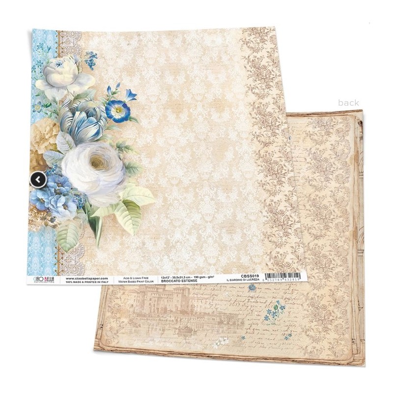 Ciao Bella IL GIARDINO DI LUCREZIA PAPER SHEET 12"X12"