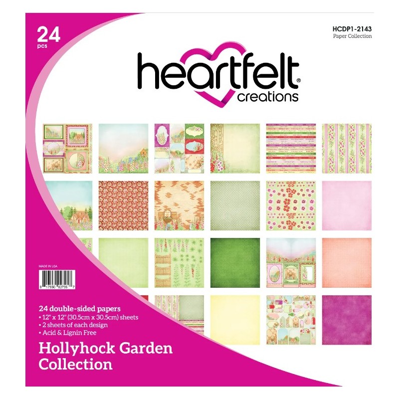 Heartfelt Paper Collection 12X12 Hollyhock Garden