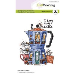 CraftEmotions clearstamps A6 - Percolator Plaza Carla Kamphuis