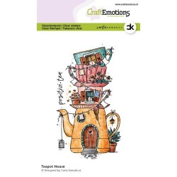 CraftEmotions clearstamps A6 - Teapot House Carla Kamphuis