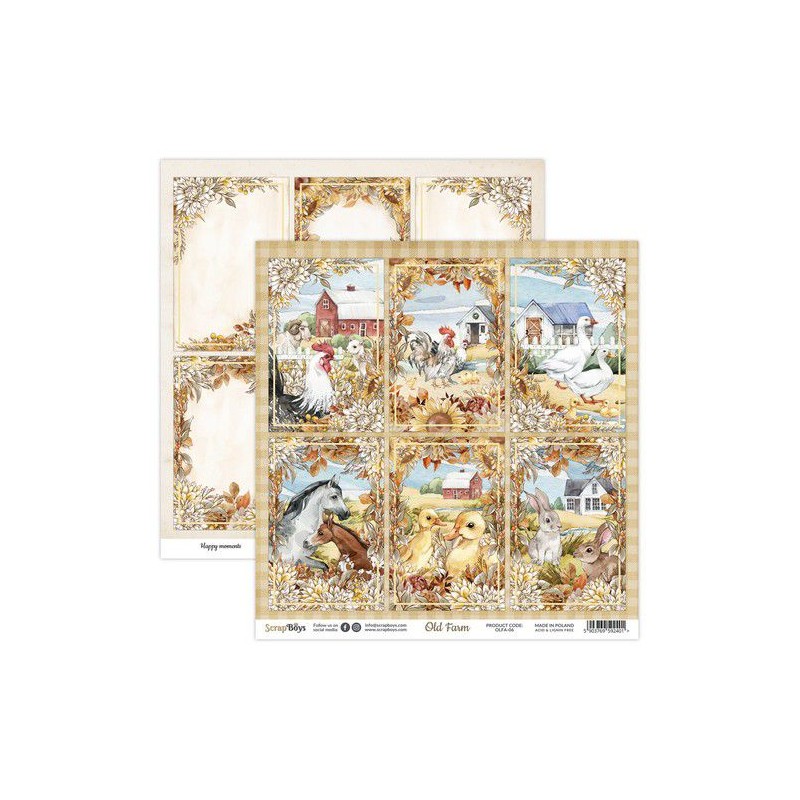 ScrapBoys Old Farm paper sheet DS OLFA-06 190gr 30,5cmx30,5cm