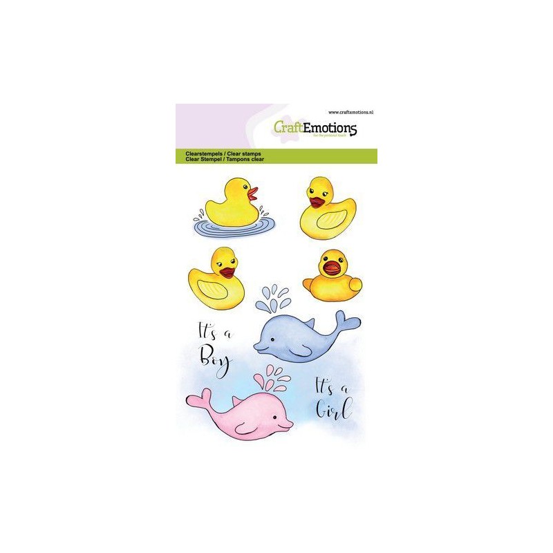 CraftEmotions clearstamps A6 - bath ducks - birth GB