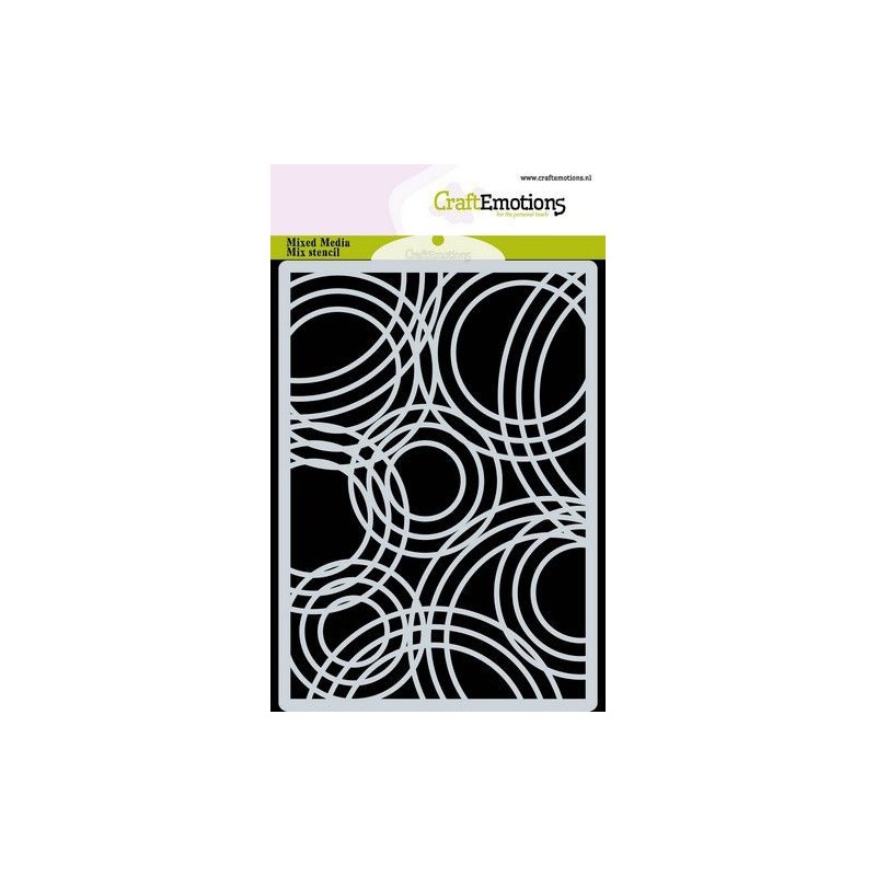 CraftEmotions A6 Mask stencil background Triple circles