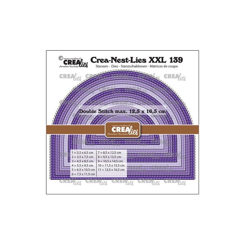 Crealies Crea-nest-dies XXL Wide Arch with double stitch lines CLNESTXXL139 max. 12,5x16,5 cm