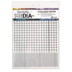 Ranger Dina Wakley MEdia Collage Paper - Grid MDA81821 Dina Wakley