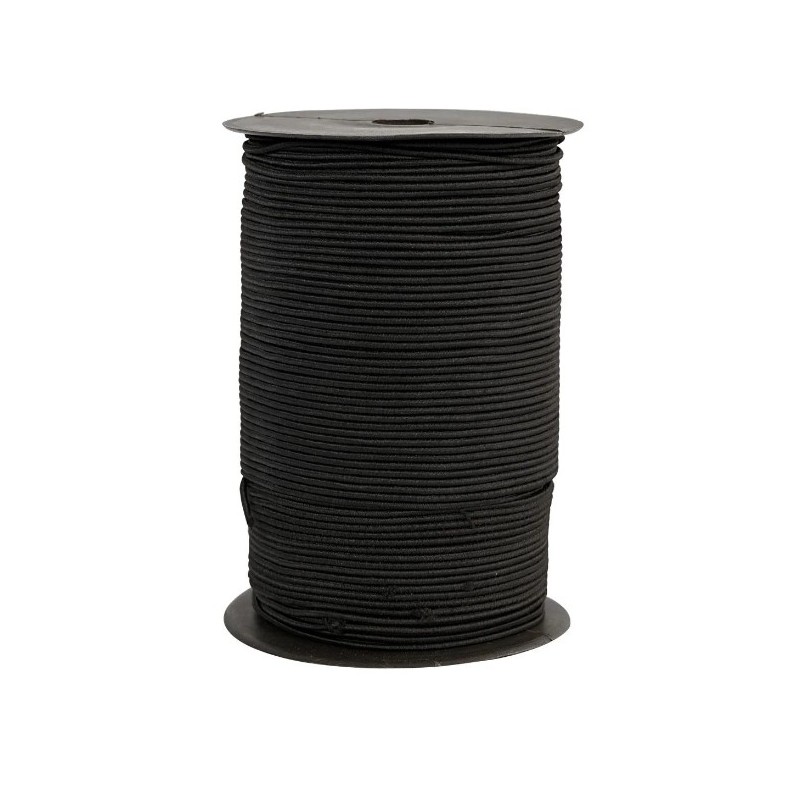 Elastiskt snöre 5 M, 2 mm, Svart