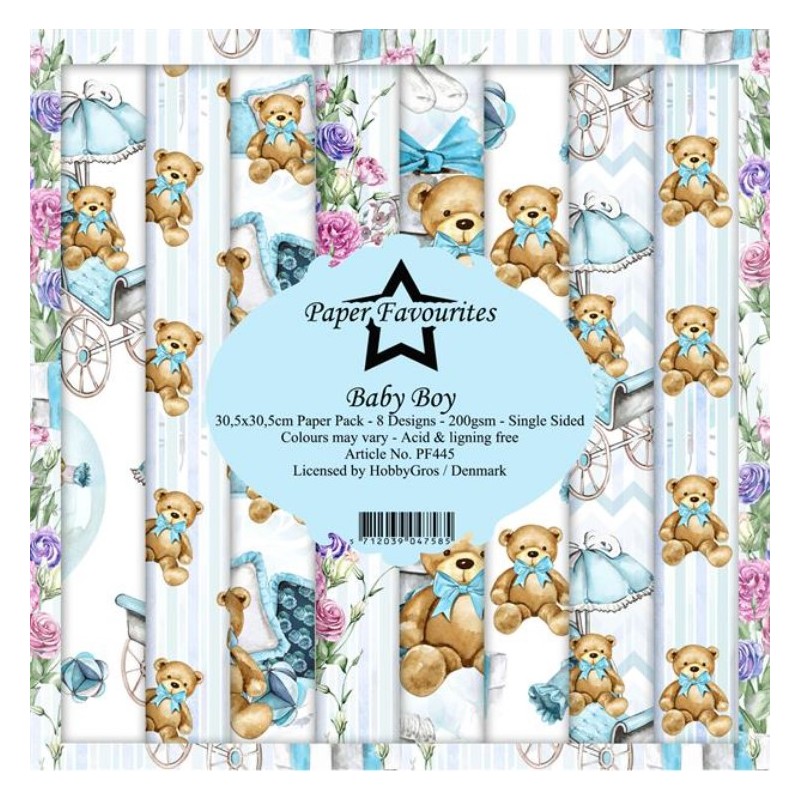 Paper Favourites Paper Pack "Baby Boy" 12X12 inch PF445