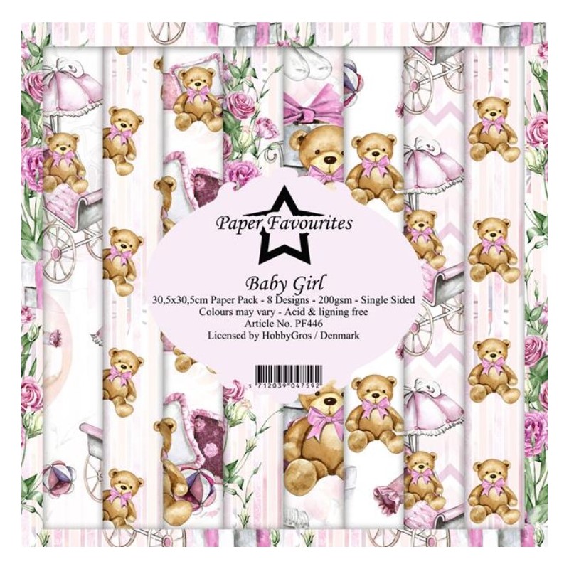 Paper Favourites Paper Pack "Baby Girl" 12x12 inch PF446