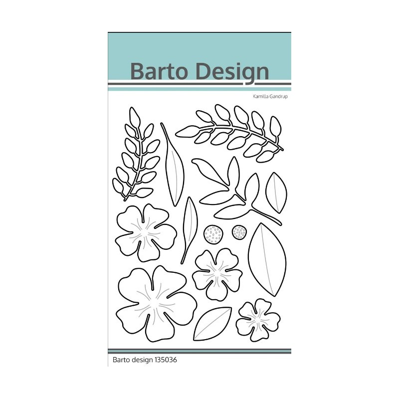 Barto Design Dies "Flower & Leaves" 14 delar