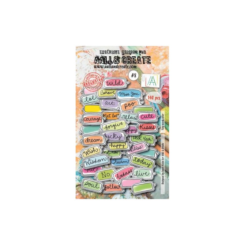 AALL & Create Ephemera Paper Die-Cuts Tiny Words Color AALL-EP-008