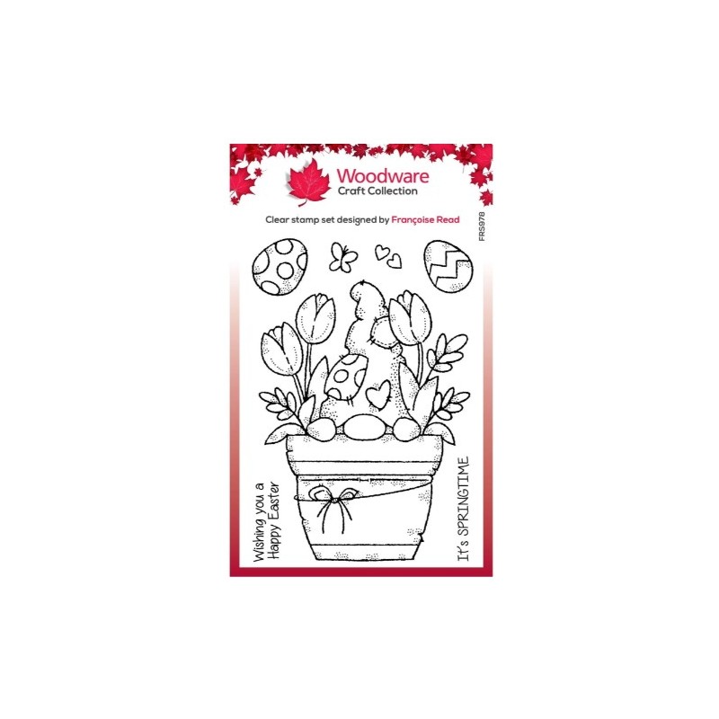 Woodware • Clear Singles Stamp Flower Pot Gnome