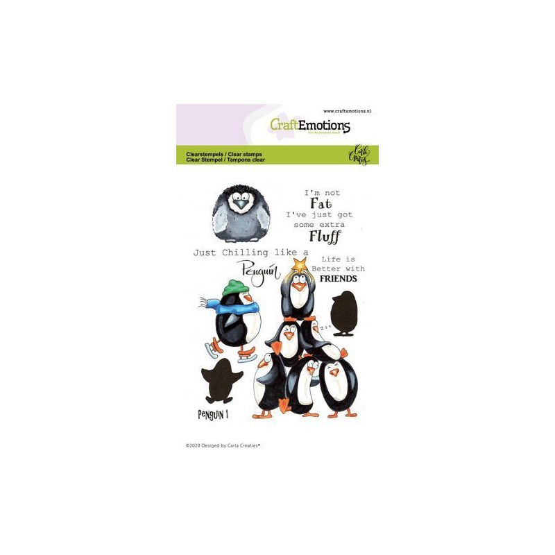 CraftEmotions clearstamps A6 - Penguin 1 Carla Creaties