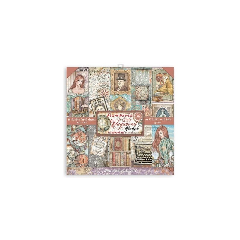 Stamperia Extra small Pad 10 sheets cm 15,24x15,24 (6"x6") - Lady Vagabond Lifestyle