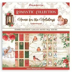 Stamperia Extra small Pad 10 sheets cm 15,24x15,24 (6"x6") - Romantic home for the holidays