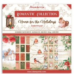 Stamperia Scrapbooking Small Pad 10 sheets cm 20,3X20,3 (8"X8") -Romantic Home for the Holidays