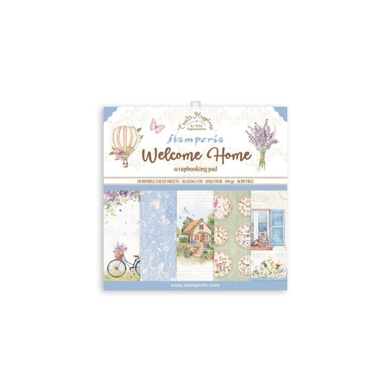 Stamperia Scrapbooking Pad 10 sheets cm 30,5x30,5 (12"x12") Welcome Home