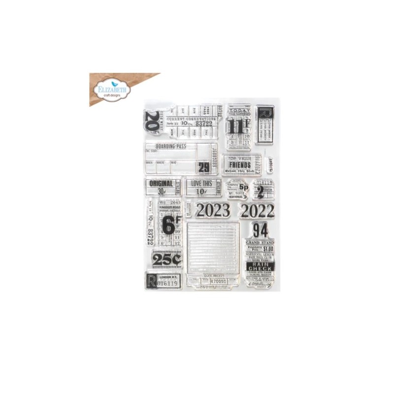Elizabeth craft Clear Stamps Tickets set