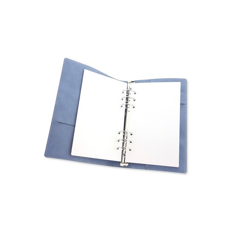 Ringbound Planner - for paper A5-148x210mm - Jeans - light blue PU leather Empty