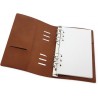 Ringbound Planner - for paper 120x210mm - Cognac brown PU leather Empty