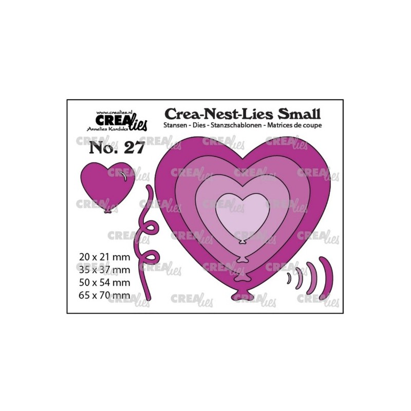 Crealies • Crea-Nest-Lies Small Heart balloons 4x