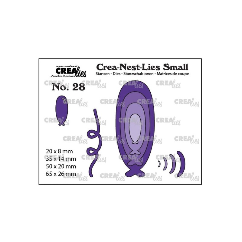 Crealies • Crea-Nest-Lies Small Elongated balloons 4x