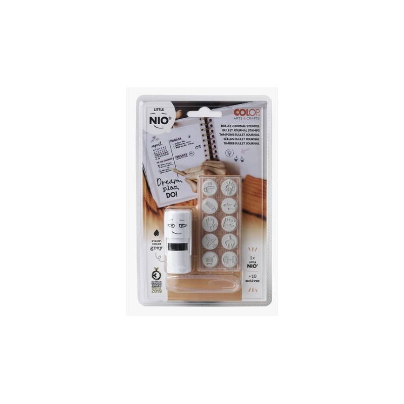 10 Kalendermotiv, svart, Colop A & C Little NIO gummistämplar med Handstans