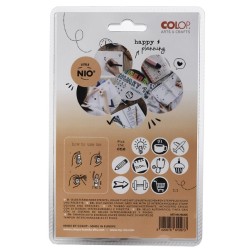 10 Kalendermotiv, svart, Colop A & C Little NIO gummistämplar med Handstans