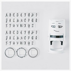 Bröllop svart, inkl. 52 bokst. 3 Monogram clearstämplar med Handstans