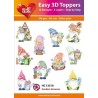 Easy 3D Toppers Utstansade motiv med Glitter/Guld 10 st. Garden gnomes