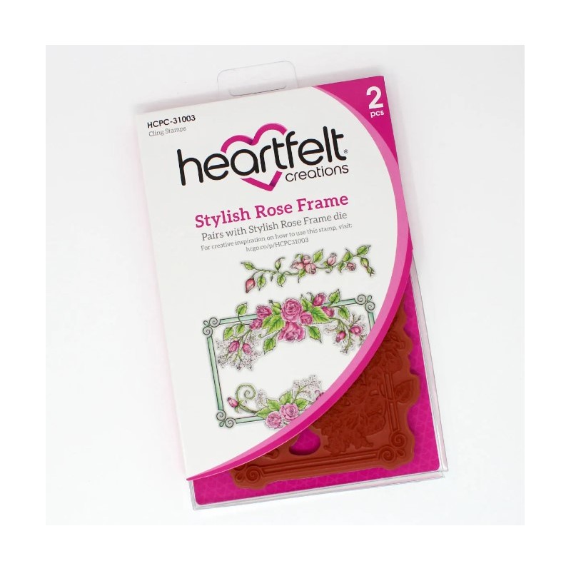 Heartfelt Stylish Rose Frame Cling Stamp Set + Die set