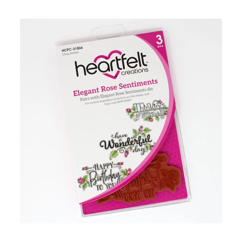 Heartfelt Elegant Rose Sentiments Cling Stamp Set