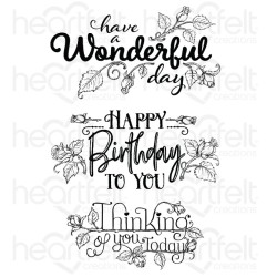 Heartfelt Elegant Rose Sentiments Cling Stamp Set