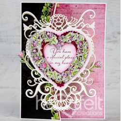Heartfelt Budding Rose Heart Cling Stamp Set + Die set