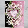 Heartfelt Budding Rose Heart Cling Stamp Set + Die set