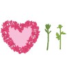 Heartfelt Budding Rose Heart Cling Stamp Set + Die set