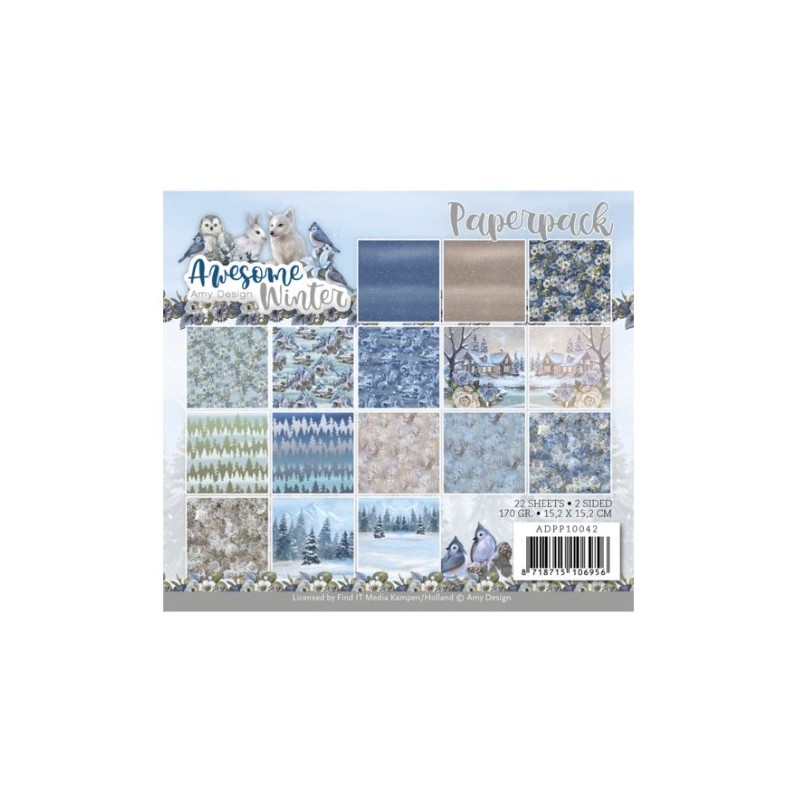 Amy Design Paper pack - 15,2x15,2cm - Awesome Winter