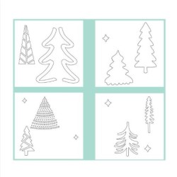 Sizzix • Layered Stencils Doodle Trees 4pieces