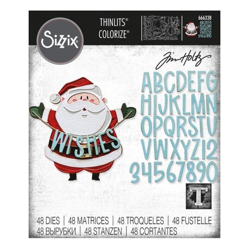 Sizzix/Tim Holtz Thinlits Die "Santa Greetings" 666338