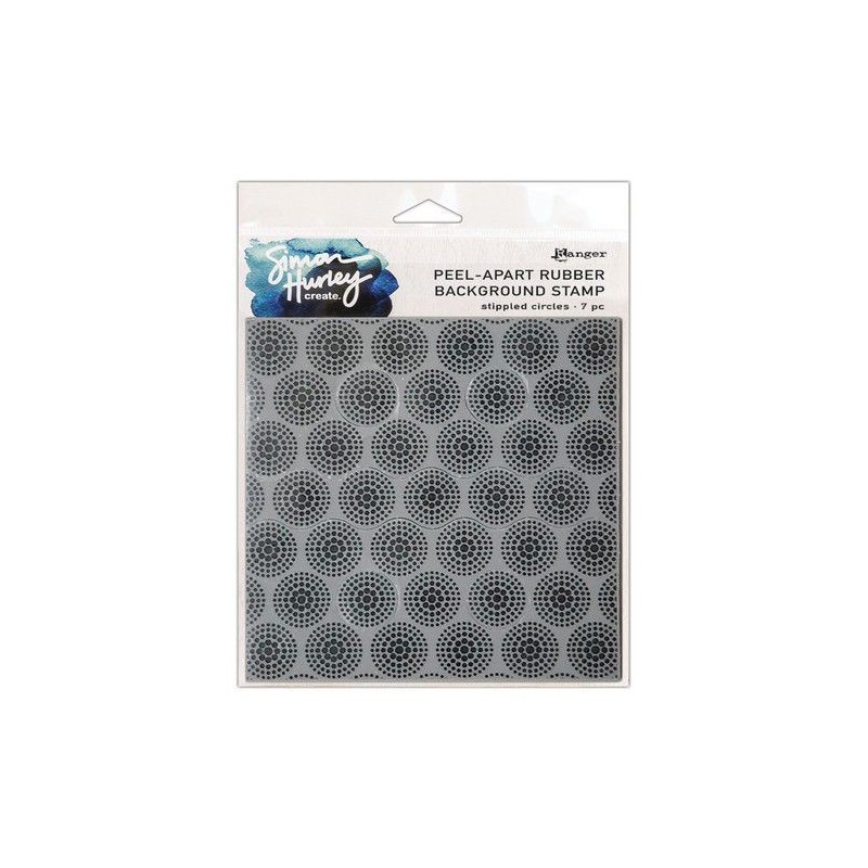 Ranger SH Cling Rubber Background Stamp 6x6 Stippled Circles HUR78777 Simon Hurley