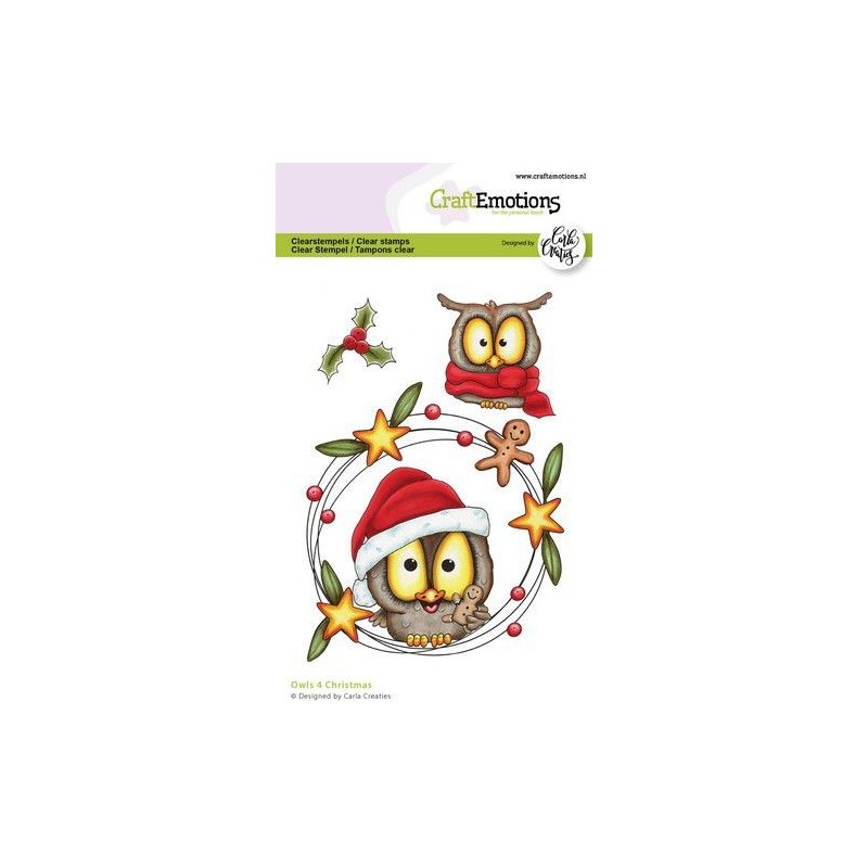 CraftEmotions clearstamps A6 - Owls 4 Christmas Carla Creaties