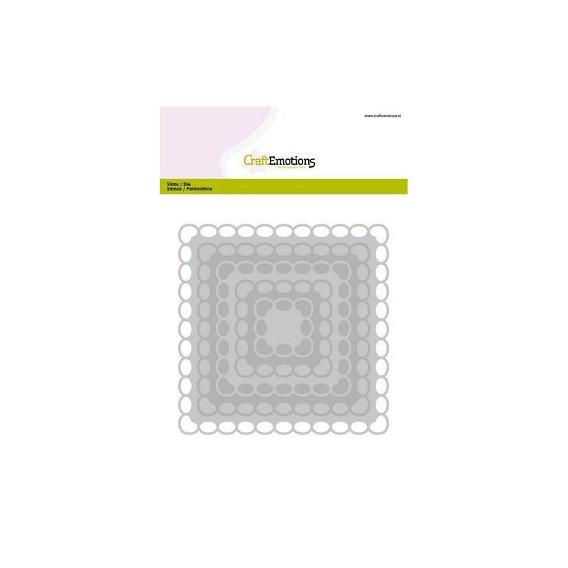 CraftEmotions Big Nesting Die - squares scalop XL oval Card