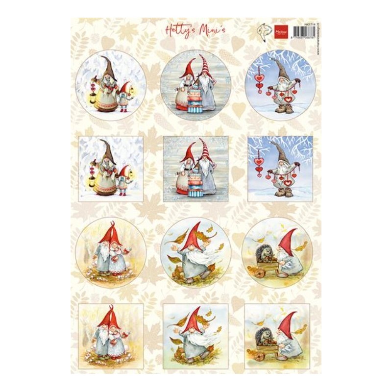 Marianne Design 3D Sheets "Hetty's Mini's - Gnomes" HK1714