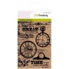 CraftEmotions clearstamps A6 "Background clocks"