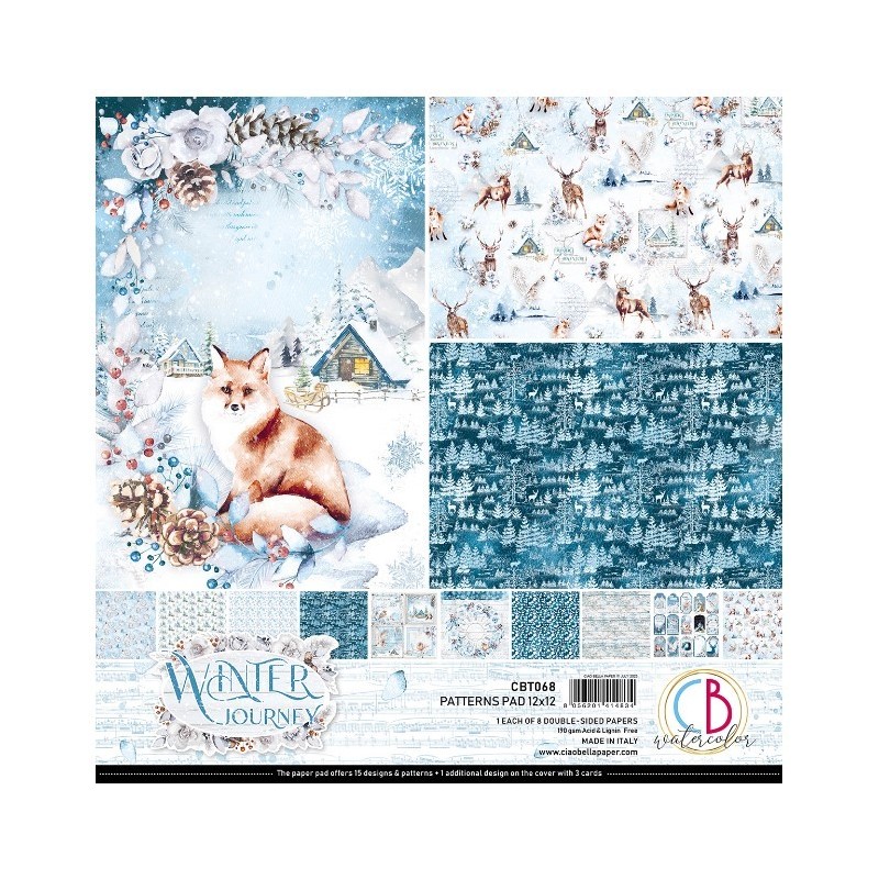 Ciao Bella WINTER JOURNEY PATTERNS PAD 12"X12"