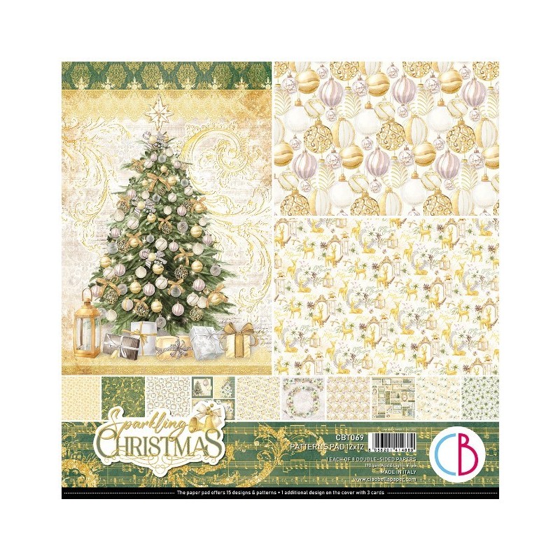 Ciao Bella SPARKLING CHRISTMAS PATTERNS PAD 12"X12"
