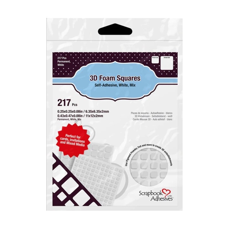 3D Foam Squares White Mix 01614-10