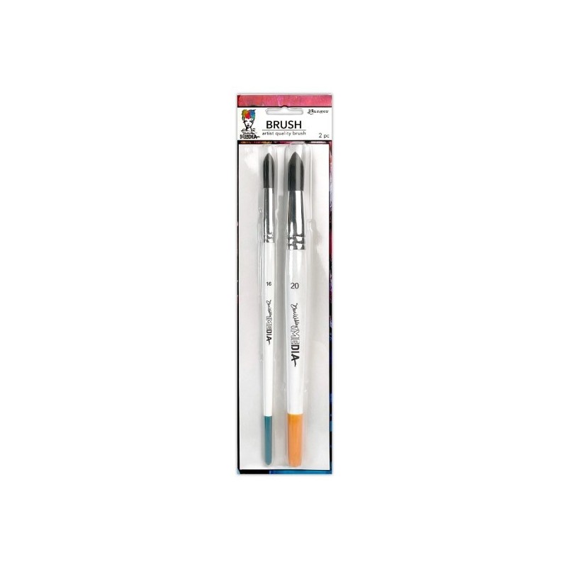 Ranger • Dina Wakley Media Round Brush Penslar  set 2 st