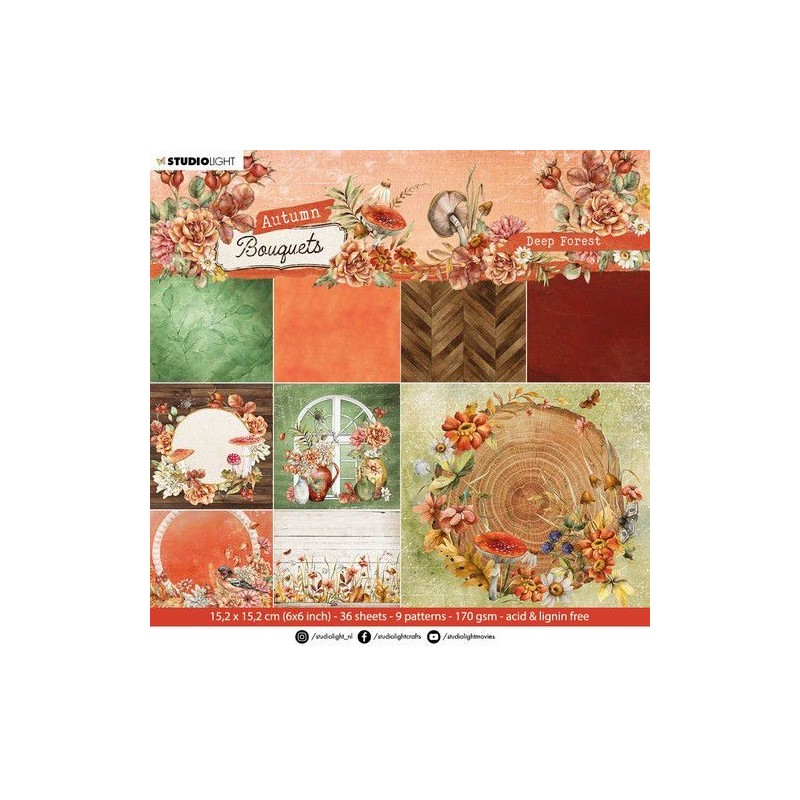 Studio Light Paper Pad Autumn Bouquet nr.108 SL-AB-PP108 152,4x152,4mm