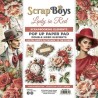 Scrapboys POP UP Paperpad double sided elements - Lady in Red LARE-11 190gr 15,2x15,2cm
