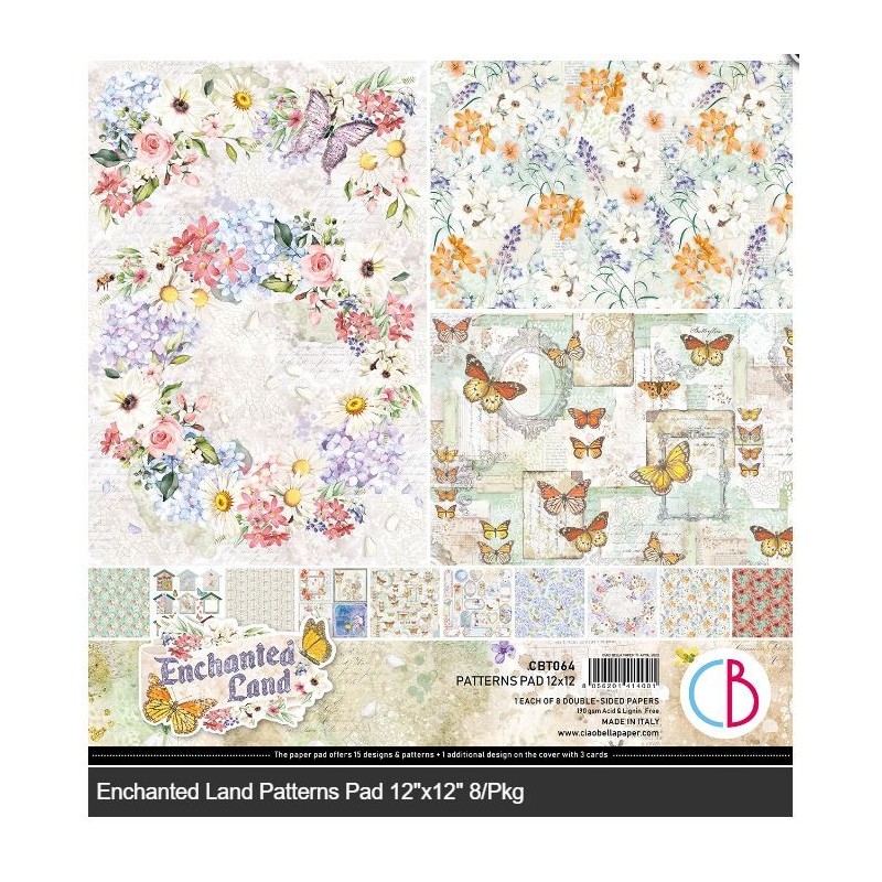 Ciao bella ENCHANTED LAND PATTERNS PAD 12"X12"
